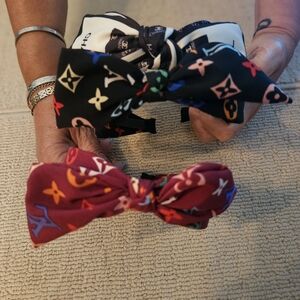 Chic Designer Black and Red Bow Hair Accessories